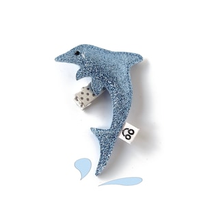 Blue dolphin hair clip Marine animal hair barette Dolphin birthday party gift Available in multiple colors image 1