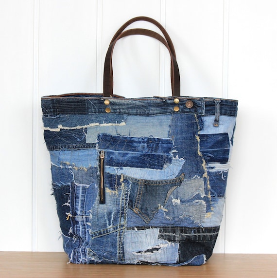 vintage patchwork boro design denim