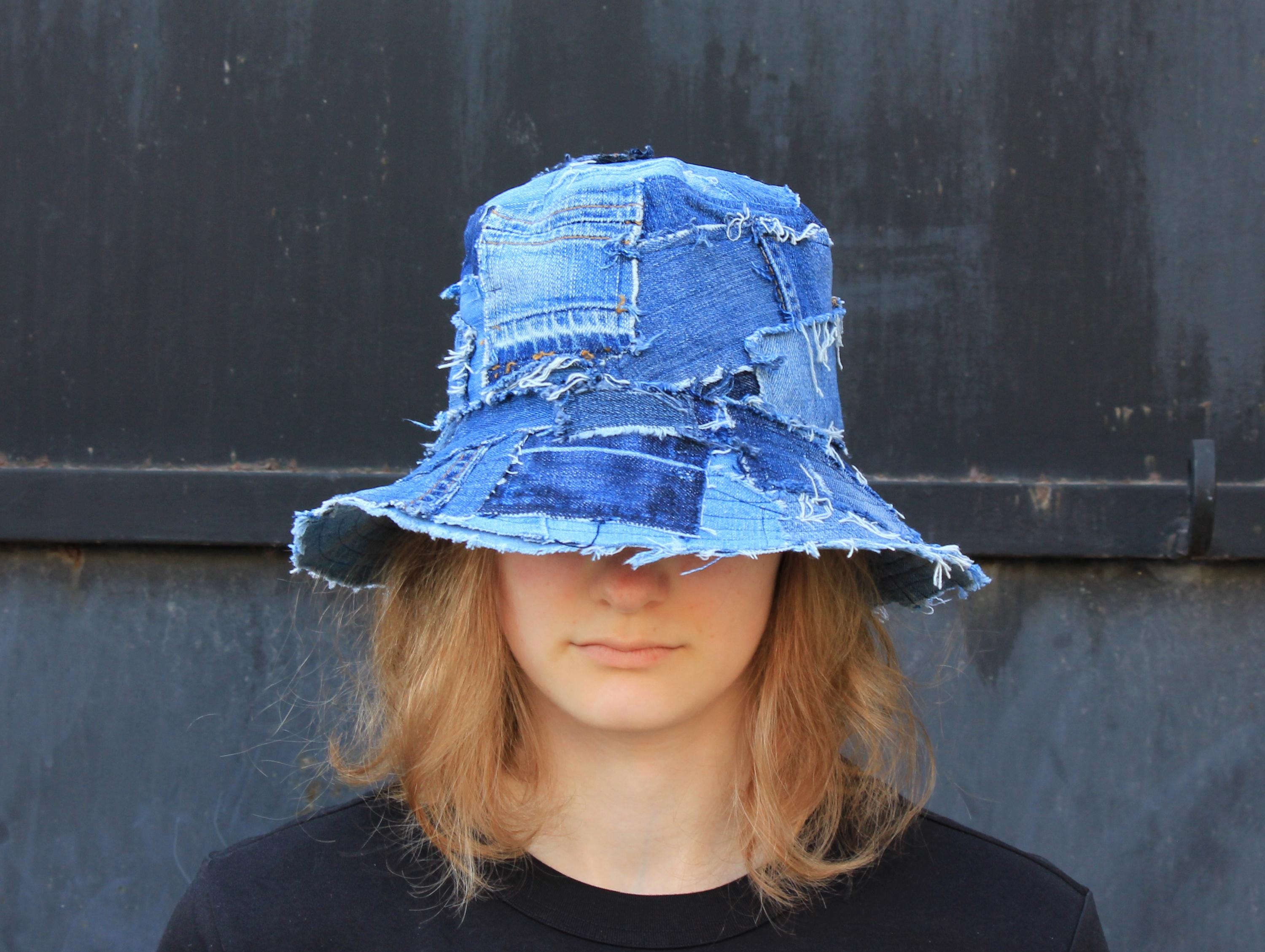 Vintage White Denim Bucket Hat - Etsy display picture 2
