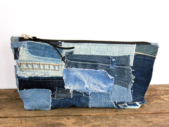 jackalope blockprint x vintage handmade jean purse... - Depop