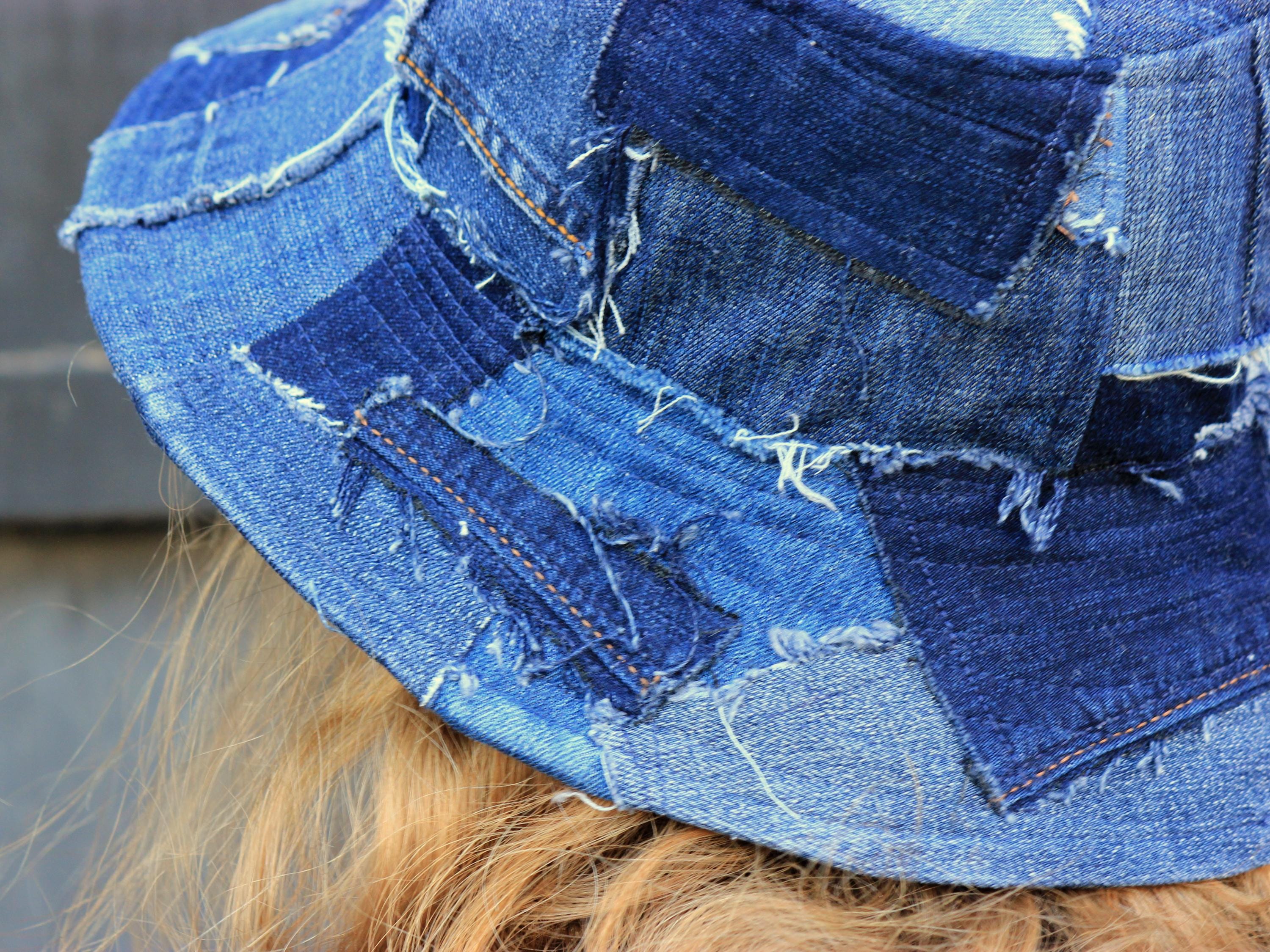 Denim Patchwork Bucket Hat 23
