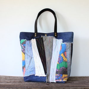 Color Block Art Denim Bag Designer Shoulder Jeans Handbag - Etsy