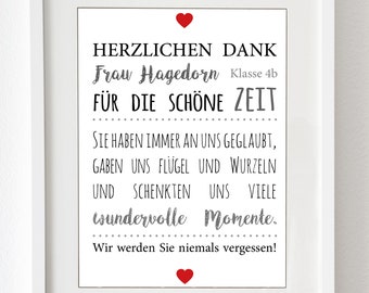 Abschiedsgeschenk Lehrer Etsy