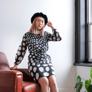 Vintage 1960s mod polka dot dress image 1