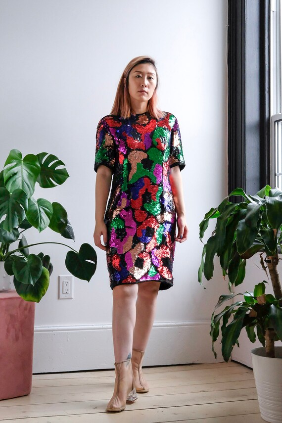 Vintage 1990s Sequins shift dress