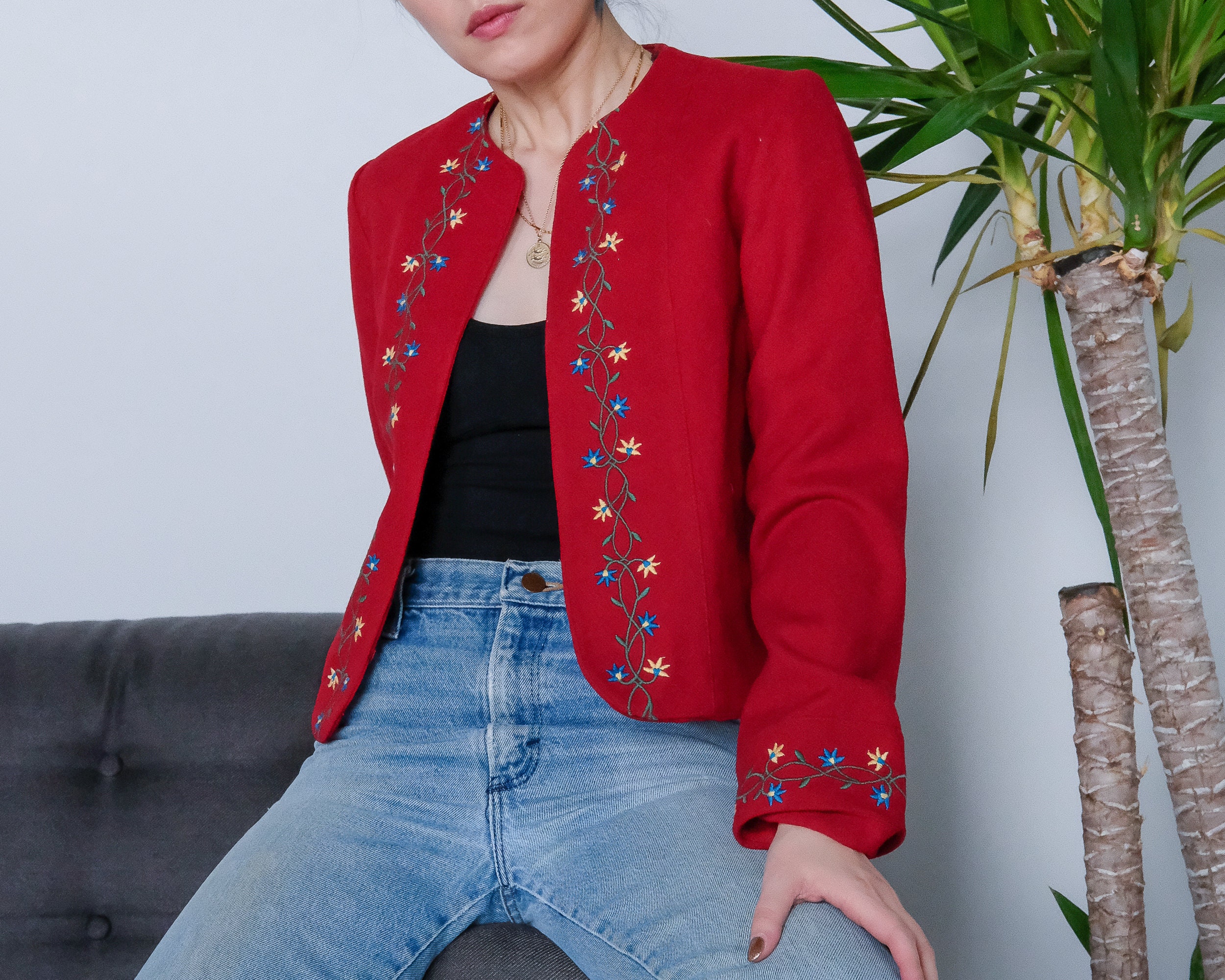80s Red Jacket - Etsy