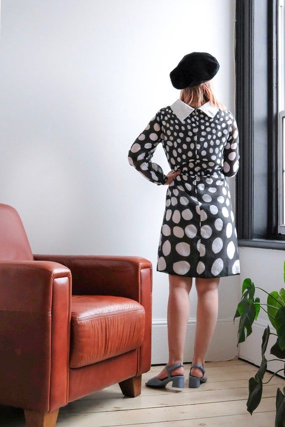 Vintage 1960s mod polka dot dress - image 4