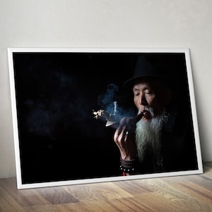 Chinese Pipe Smoker Portrait | Chengdu Street Photography | Fine Art Print | China Wall Art | Fine Art Photography