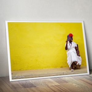 Cuban Lady Smocking Cigar | Cuba Print Art | Woman with Cigar Portrait | Smoker | Cuba Photography | Cigar Wall Art | Cafe Shop Design