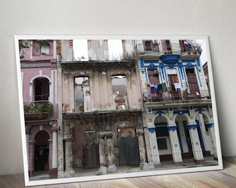 Old Havana Cuba Photography Print: Colorful Colonial Architecture