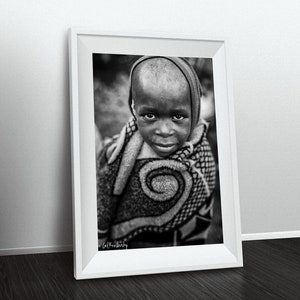Basotho Boy Portrait Photography: Lesotho Black and White Fine Art Print