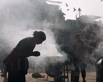 Nepal Photography, Morning in Kathmandu. Boudhanath Stupa. Nepal Pictures, Fine Art Photography, Wall Art Print, Poster.