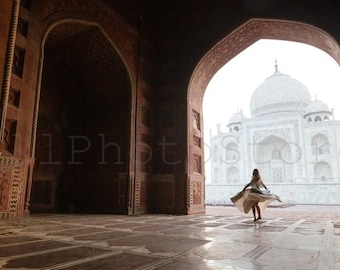 Front Gate Taj Mahal Mausoleum Agra, India Travel Photography, Taj Mahal Print, Indian Wall Art, India Print Art, Taj Mahal  Dancer Poster