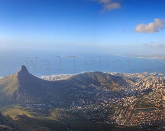 Cape Town Panorama, Panoramic Wall Art, Panoramic Photo, South Africa Wall Art Print, Table Mountain Photo, 10x20, 12x24, 16x32, 20x40
