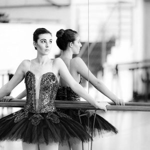 Ballet Black & White Photography, Ballerina in Mirror, Fine Art Photography, Ballet Print Art, Ballet Poster, Ballerina Photo image 1