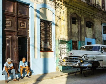 Cuba Photography, Old Havana Street Photography, Broken Car, Vintage American Car, Car Photography, Cuba Print Art, Cuban Art, Cuba Wall Art