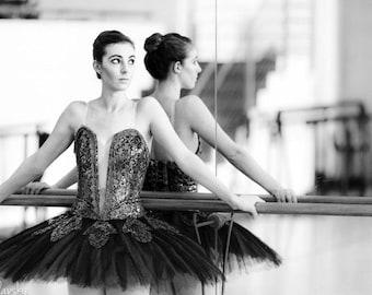 Ballet Black & White Photography, Ballerina  in Mirror, Fine Art Photography, Ballet Print Art, Ballet Poster, Ballerina Photo