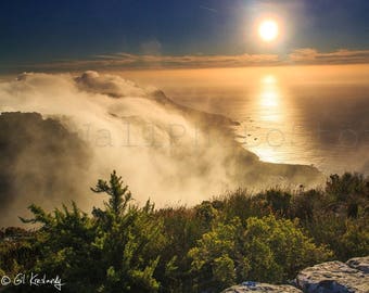 Table Mountain Sunset, Cape Town, South Africa Photography, Table Mountain Poster, Landscape Mountain Photography, Wall Art Print