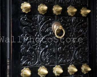 Door Photography, Zanzibar Black Wooden Carved Door, Door Wall Art, Architecture Photography, Door Poster, Fine Art Photography, Tanzania