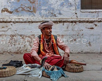 India Photography, Cobra Snake Charmer, Snake Tamer, Indian Snake Charmer, Snake Charmer Images, Fine Art Photography, India Wall Art Print