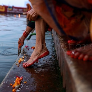 Colorful Photo of Indian Woman Feet, Varanasi Street Photography, Indian Wall Art, Woman Feet Photo, Images of Woman Foot, Female Feet Decor image 1