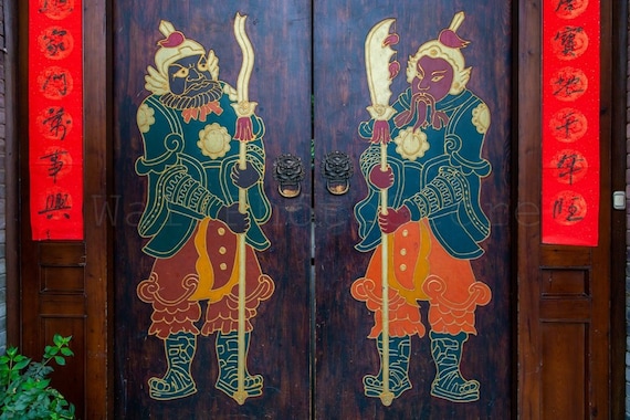 Chinese Door Gods Fine Art Print: Ancient Warrior Door Photography