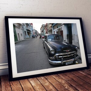 Cuba Photography, Old Black Vintage American Car Taxi, Car Photography, Vintage Car Poster, Cuba Print Art, Cuban Taxi Photo, Cuba Wall Art image 5