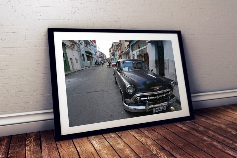 Cuba Photography, Old Black Vintage American Car Taxi, Car Photography, Vintage Car Poster, Cuba Print Art, Cuban Taxi Photo, Cuba Wall Art image 5