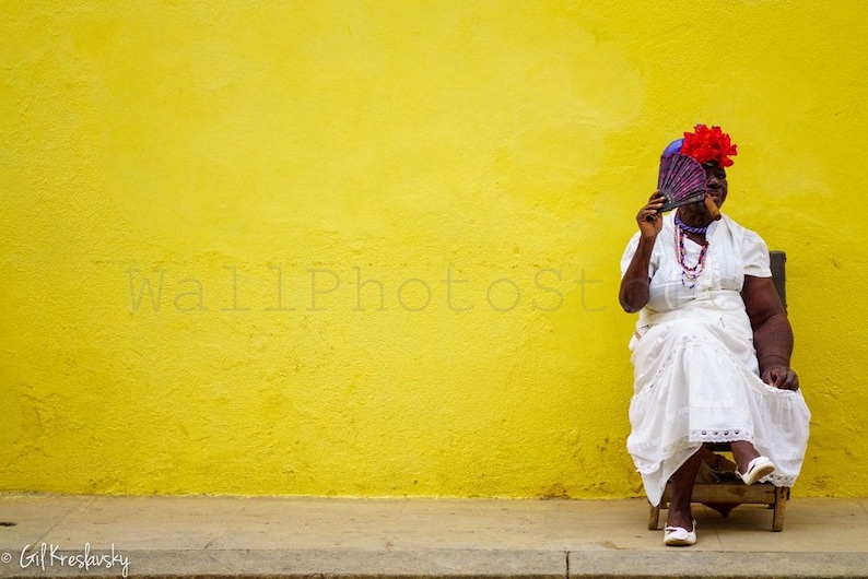 Cuba Photography, Cuban Lady with Cigar, Havana Photography, Cuba Print Art, Cigar Art, Cigar Photography, Cigar Wall Art, Smoker, Cafe shop image 1