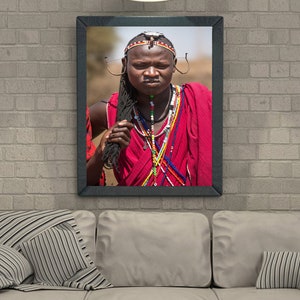 Masai Tribe Man Photo, Africa Photography, Masai Mara, Kenya, African Man, African Art, Fine Art Photography, Vertical Wall Art image 8