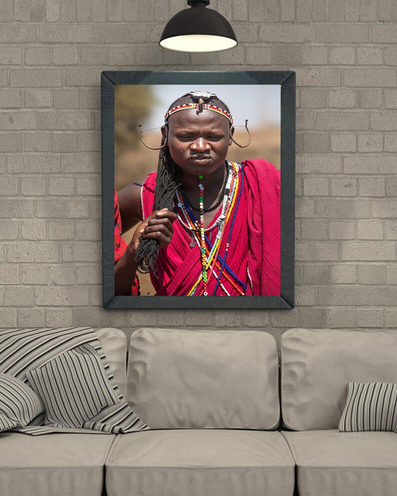 Masai Tribe Man Photo, Africa Photography, Masai Mara, Kenya, African Man, African Art, Fine Art Photography, Vertical Wall Art image 8