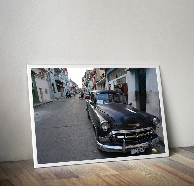 Cuba Photography, Old Black Vintage American Car Taxi, Car Photography, Vintage Car Poster, Cuba Print Art, Cuban Taxi Photo, Cuba Wall Art image 6
