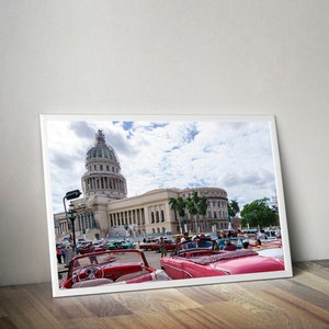 Havana Cuba Photography, Havana Print, Street Photography, Vintage Pink Car Photography, Cuba Car Wall Decor, Cuba Car Print Art, Cuban Art image 2