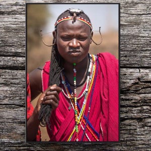 Masai Tribe Man Photo, Africa Photography, Masai Mara, Kenya, African Man, African Art, Fine Art Photography, Vertical Wall Art image 7