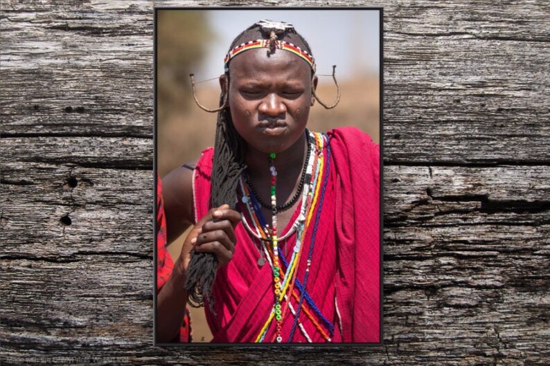 Masai Tribe Man Photo, Africa Photography, Masai Mara, Kenya, African Man, African Art, Fine Art Photography, Vertical Wall Art image 7