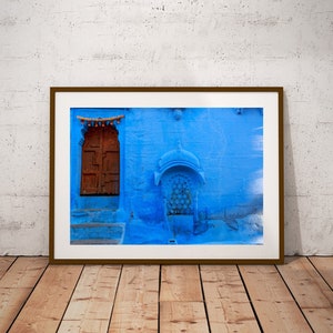 India Door Photography, Old Wood Door Blue City Jodhpur, Rajasthan, India Photography, Architecture, Fine Art Photography, India Print Art image 2