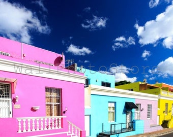 Bo-Kaap Colorful Houses, Cape Town Photography, South Africa Photography, Cape Town Print, South Africa Art Print, Multicolored Wall Art