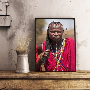 Masai Tribe Man Photo, Africa Photography, Masai Mara, Kenya, African Man, African Art, Fine Art Photography, Vertical Wall Art image 6