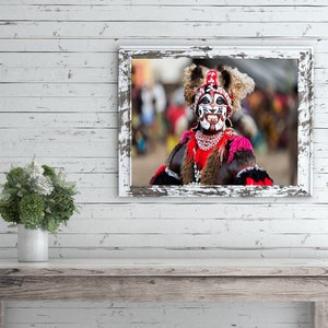 Senegalese Dancer with Blade in Mouth, African Face Painting, Senegal Tribal Makeup, African Traditional Dancer, Travel Photography, Africa image 8