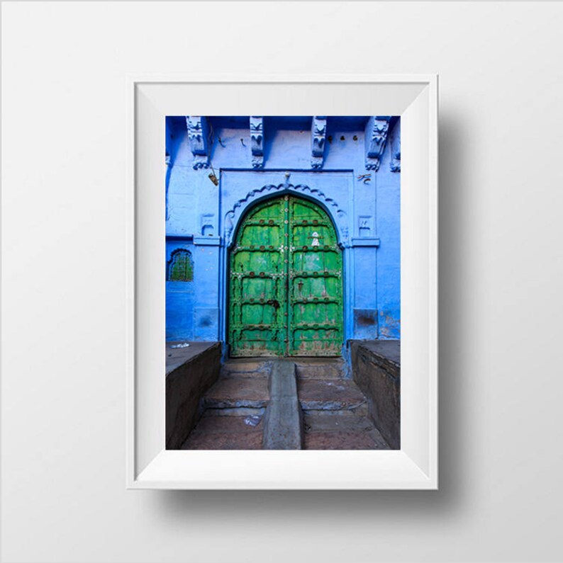 Old Green Wood Door in Blue City of Jodhpur Rajasthan Blue - Etsy