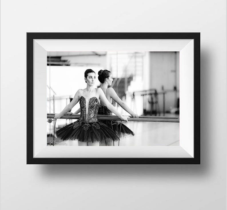 Ballet Black & White Photography, Ballerina in Mirror, Fine Art Photography, Ballet Print Art, Ballet Poster, Ballerina Photo image 5