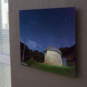 Lesotho Photography, Traditional African Hut, Lesotho Rondavel, Night Sky, South African Photography, Lesotho Prints, African Wall Art Print image 6
