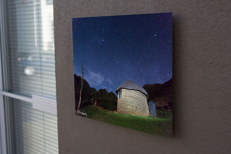 Lesotho Photography, Traditional African Hut, Lesotho Rondavel, Night Sky, South African Photography, Lesotho Prints, African Wall Art Print image 6