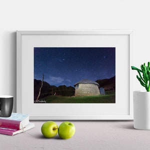 Lesotho Photography, Traditional African Hut, Lesotho Rondavel, Night Sky, South African Photography, Lesotho Prints, African Wall Art Print image 5