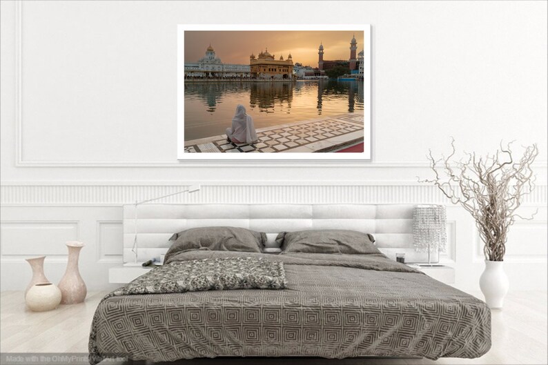 Sikh Woman Meditating, Golden Temple, Amritsar, Holy Lake, Sikh Photo, Sikhism, Yoga Wall Art, India Fine Art Print, India Photography image 7