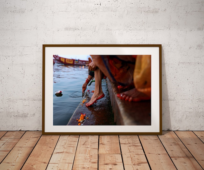 Colorful Photo of Indian Woman Feet, Varanasi Street Photography, Indian Wall Art, Woman Feet Photo, Images of Woman Foot, Female Feet Decor image 2