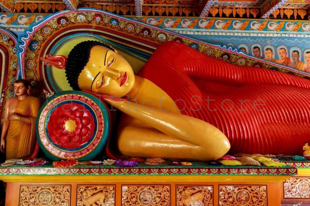 Buddha Photography Sleeping Buddha Statue Anuradhapura Red Etsy Hong Kong
