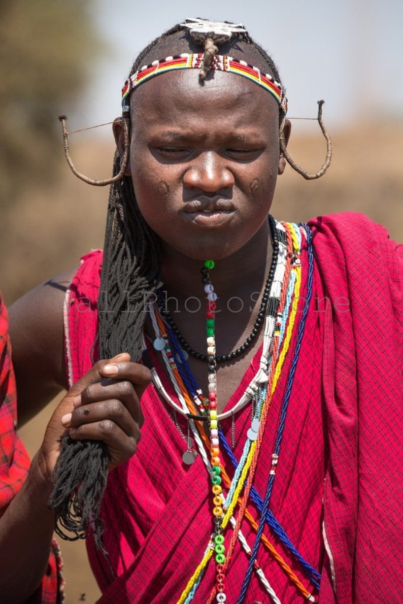 Masai Tribe Man Photo, Africa Photography, Masai Mara, Kenya, African Man, African Art, Fine Art Photography, Vertical Wall Art image 1