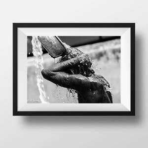 Morning Shower. Black and White Myanmar Photography Prints, Black and White Wall Art, Clear Water, Burma Fine Art Photography Print image 7