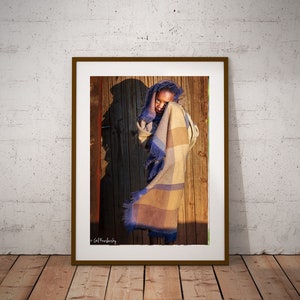Lesotho Girl Portrait: Basotho Blanket, African Wall Art Print